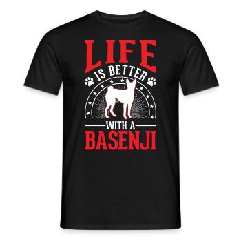 La vie est meilleure avec un Basenji - T-shirt homme - noir - Devant - AI Model Male 178 light (178cm)