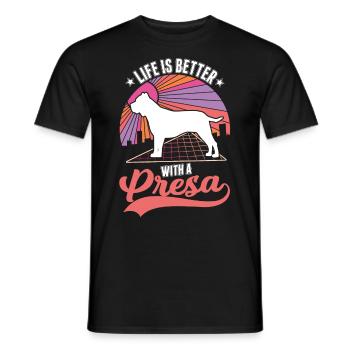 Das Leben ist besser mit einem Presa Canario - Männer T-Shirt - Schwarz - Vorne - AI Model Male 178 light (178cm)