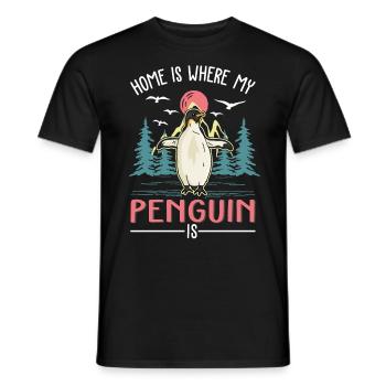 Home is where my penguin is - Men's T-Shirt - black - Front - AI Model Male 178 light (178cm)