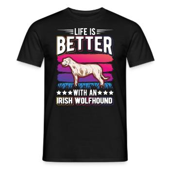 Irischer Wolfshund Irish Wolfhound - T-shirt homme - noir - Devant - AI Model Male 178 light (178cm)