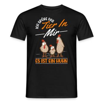 Je sens l’animal en moi C’est un poulet - T-shirt homme - noir - Devant - AI Model Male 178 light (178cm)