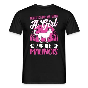 Fille Malinois Berger Belge - T-shirt homme - noir - Devant - AI Model Male 178 light (178cm)