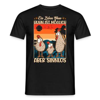 A life without chicken is possible But pointless - Men's T-Shirt - black - Front - AI Model Male 178 light (178cm)