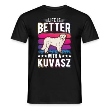 Se régaler est meilleur avec Kuvasz - T-shirt homme - noir - Devant - AI Model Male 178 light (178cm)