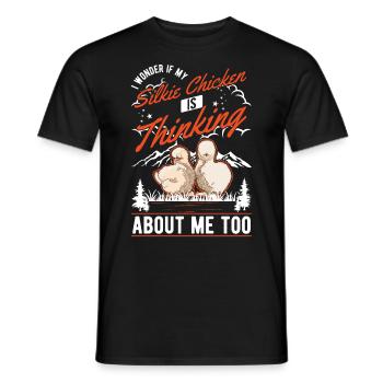 Silk Chicken Gift Silkie Chicken Silkie Chicken - Men's T-Shirt - black - Front - AI Model Male 178 light (178cm)