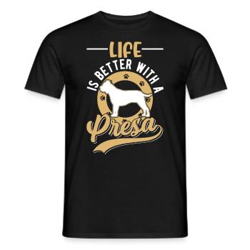 Das Leben ist besser mit einem Presa Canario - Männer T-Shirt - Schwarz - Vorne - AI Model Male 178 light (178cm)