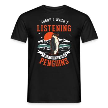 Pinguin Penguin Kaiserpinguin Gelbaugenpinguin - Männer T-Shirt - Schwarz - Vorne - AI Model Male 178 light (178cm)