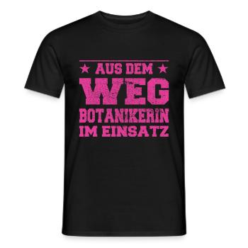 Out of the Way Botanist in Action Design - Men's T-Shirt - black - Front - AI Model Male 178 light (178cm)