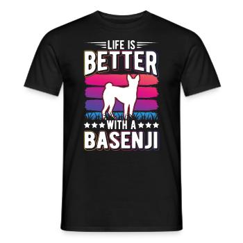 La vie est meilleure avec un Basenji - T-shirt homme - noir - Devant - AI Model Male 178 light (178cm)