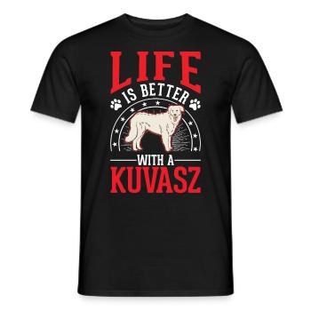 Feasting is better with Kuvasz - Men's T-Shirt - black - Front - AI Model Male 178 light (178cm)
