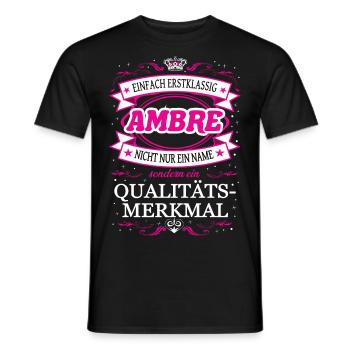 Caractéristique de qualité Ambre simple tenue de première classe - T-shirt homme - noir - Devant - AI Model Male 178 light (178cm)