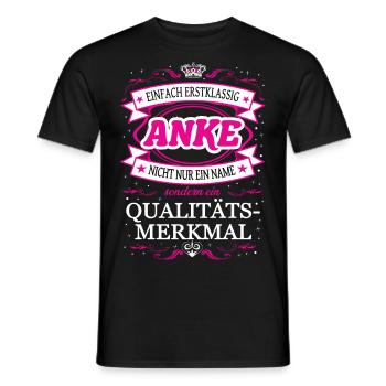 Caractéristique de qualité Anke tout simplement une tenue de première classe - T-shirt homme - noir - Devant - AI Model Male 178 light (178cm)