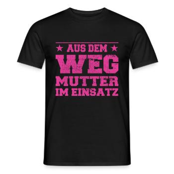 Conception de la mère en action - T-shirt homme - noir - Devant - AI Model Male 178 light (178cm)