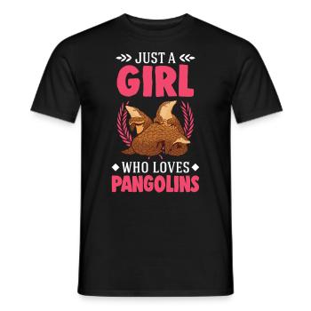 Pangolin Girl Pangolin - Men's T-Shirt - black - Front - AI Model Male 178 light (178cm)