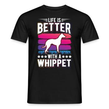 La vie est meilleure avec un whippet - T-shirt homme - noir - Devant - AI Model Male 178 light (178cm)