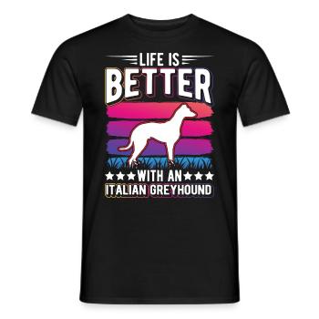 Cadeau lévrier italien - T-shirt homme - noir - Devant - AI Model Male 178 light (178cm)