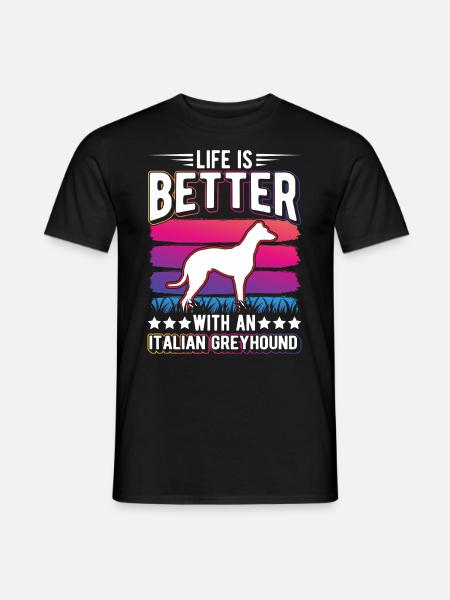 Italienischer Windhund Geschenk - Männer T-Shirt - Schwarz