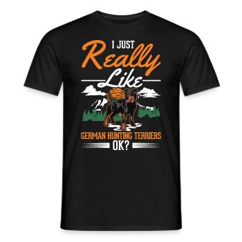 J’aime juste les terriers de chasse allemands - T-shirt homme - noir - Devant - AI Model Male 178 light (178cm)