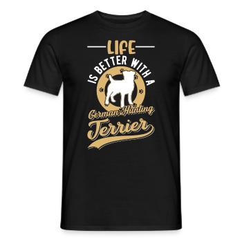 La vie est meilleure avec le terrier de chasse allemand - T-shirt homme - noir - Devant - AI Model Male 178 light (178cm)