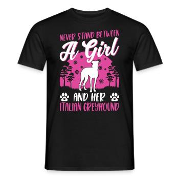Lévrier italien - T-shirt homme - noir - Devant - AI Model Male 178 light (178cm)