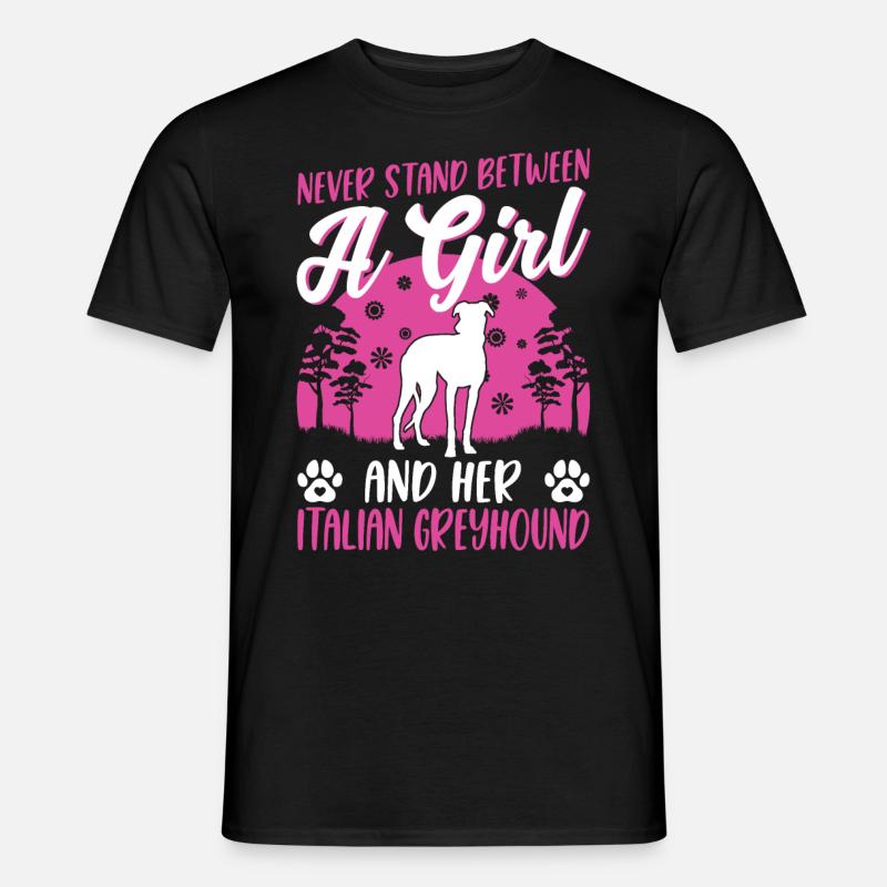 Italienischer Windhund Mädchen - Männer T-Shirt - Schwarz