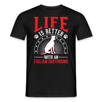 Cadeau lévrier italien - T-shirt homme - noir - Devant - AI Model Male 178 light (178cm)