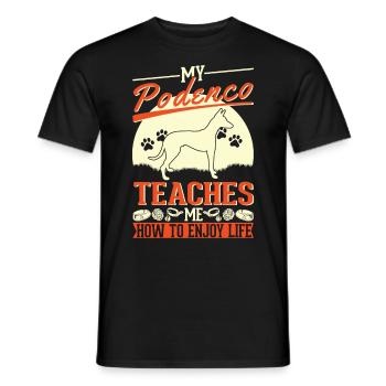 Mon Podenco m’apprend à profiter de la vie - T-shirt homme - noir - Devant - AI Model Male 178 light (178cm)