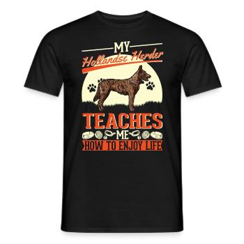 Hollandse Herder Hollandse Herderdshond - Men's T-Shirt - black - Front - AI Model Male 178 light (178cm)