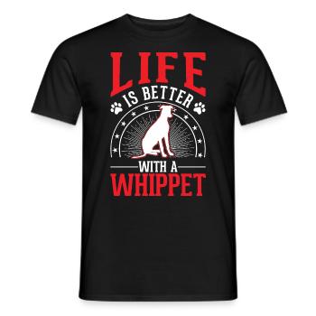 La vie est meilleure avec un whippet - T-shirt homme - noir - Devant - AI Model Male 178 light (178cm)