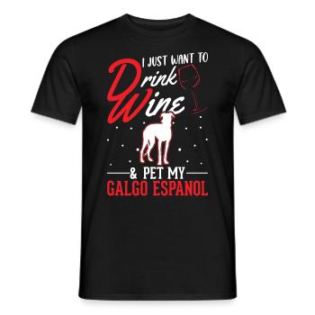 Galgo Espanol and Wine - Men's T-Shirt - black - Front - AI Model Male 178 light (178cm)
