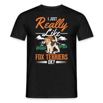 J’aime juste les fox-terriers - T-shirt homme - noir - Devant - AI Model Male 178 light (178cm)