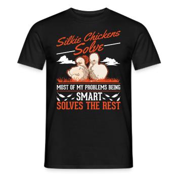 Silk Chicken Gift Silkie Chicken Silkie Chicken - Men's T-Shirt - black - Front - AI Model Male 178 light (178cm)