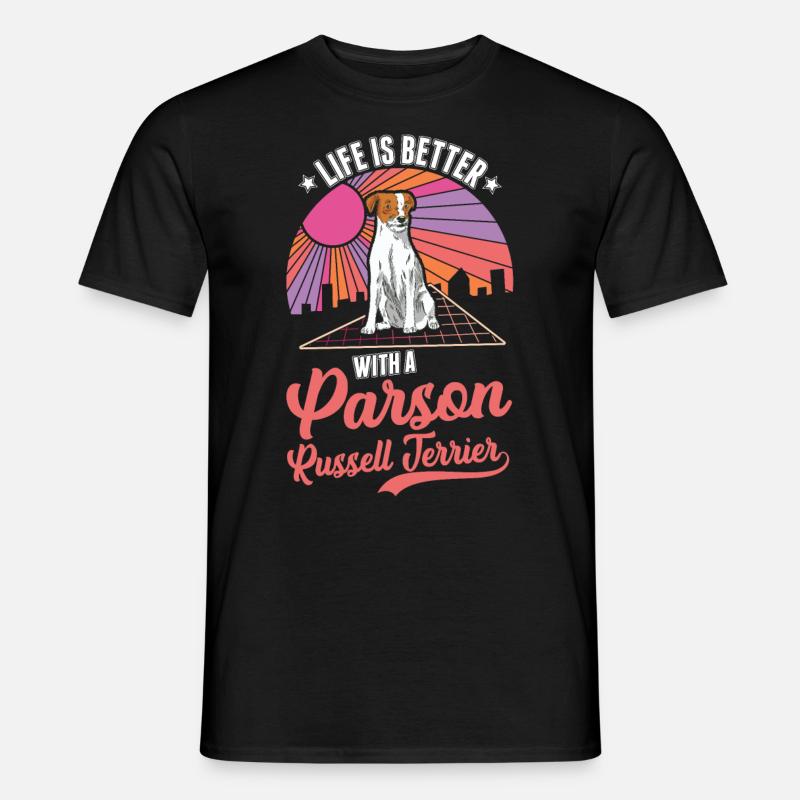 Das Leben ist besser mit Parson Russell Terrier - Männer T-Shirt - Schwarz