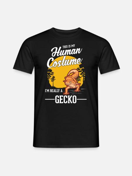 Gecko Kostüm Leopardgecko - Männer T-Shirt - Schwarz
