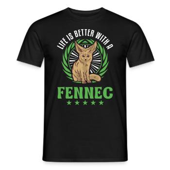 La vie est meilleure avec un fennec - T-shirt homme - noir - Devant - AI Model Male 178 light (178cm)