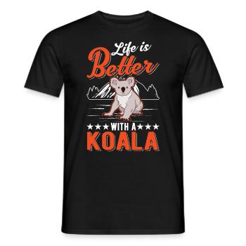 Life is better with a Koala Koala Bear - Men's T-Shirt - black - Front - AI Model Male 178 light (178cm)
