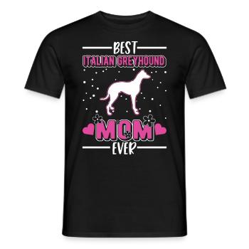 Italian Greyhound Mom - Men's T-Shirt - black - Front - AI Model Male 178 light (178cm)