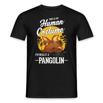 Costume Humain Pangolin Halloween Schuppentier - T-shirt homme - noir - Devant - AI Model Male 178 light (178cm)