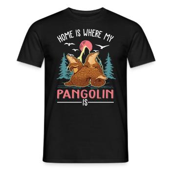 Zuhause ist wo mein Pangolin ist - Männer T-Shirt - Schwarz - Vorne - AI Model Male 178 light (178cm)