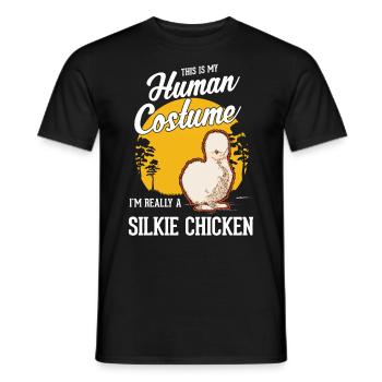 Silk Chicken Halloween Silkie Chicken - Men's T-Shirt - black - Front - AI Model Male 178 light (178cm)