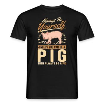 Schweine Geschenk Landwirt Schweinchen - Männer T-Shirt - Schwarz - Vorne - AI Model Male 178 light (178cm)