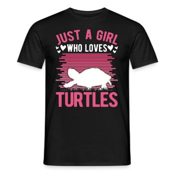 Girl Turtles Love Statement Gift - Men's T-Shirt - black - Front - AI Model Male 178 light (178cm)