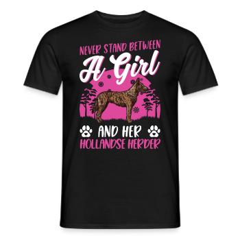 Hollandse Herder Girl Berger Hollandais - T-shirt homme - noir - Devant - AI Model Male 178 light (178cm)