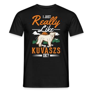 J’aime un Kuvasz simple - T-shirt homme - noir - Devant - AI Model Male 178 light (178cm)