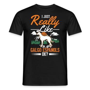 J’aime juste Galgo Españols - T-shirt homme - noir - Devant - AI Model Male 178 light (178cm)