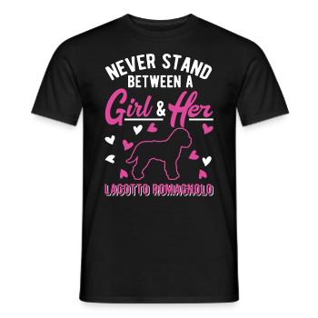 Lagotto Romagnolo Fille Chien d’Eau - T-shirt homme - noir - Devant - AI Model Male 178 light (178cm)