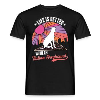 Cadeau lévrier italien - T-shirt homme - noir - Devant - AI Model Male 178 light (178cm)