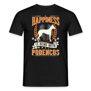 Happiness is being with Podencos - Männer T-Shirt - Schwarz - Vorne - AI Model Male 178 light (178cm)