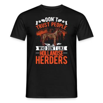 Hollandse Herder Hollandse Herderdshond - Men's T-Shirt - black - Front - AI Model Male 178 light (178cm)