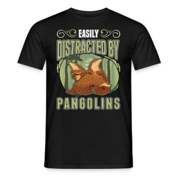 Easily distracted by Pangolins - Men's T-Shirt - black - Front - AI Model Male 178 light (178cm)